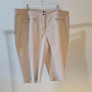 Alfani Women's Beige Pinstripe Bermudas